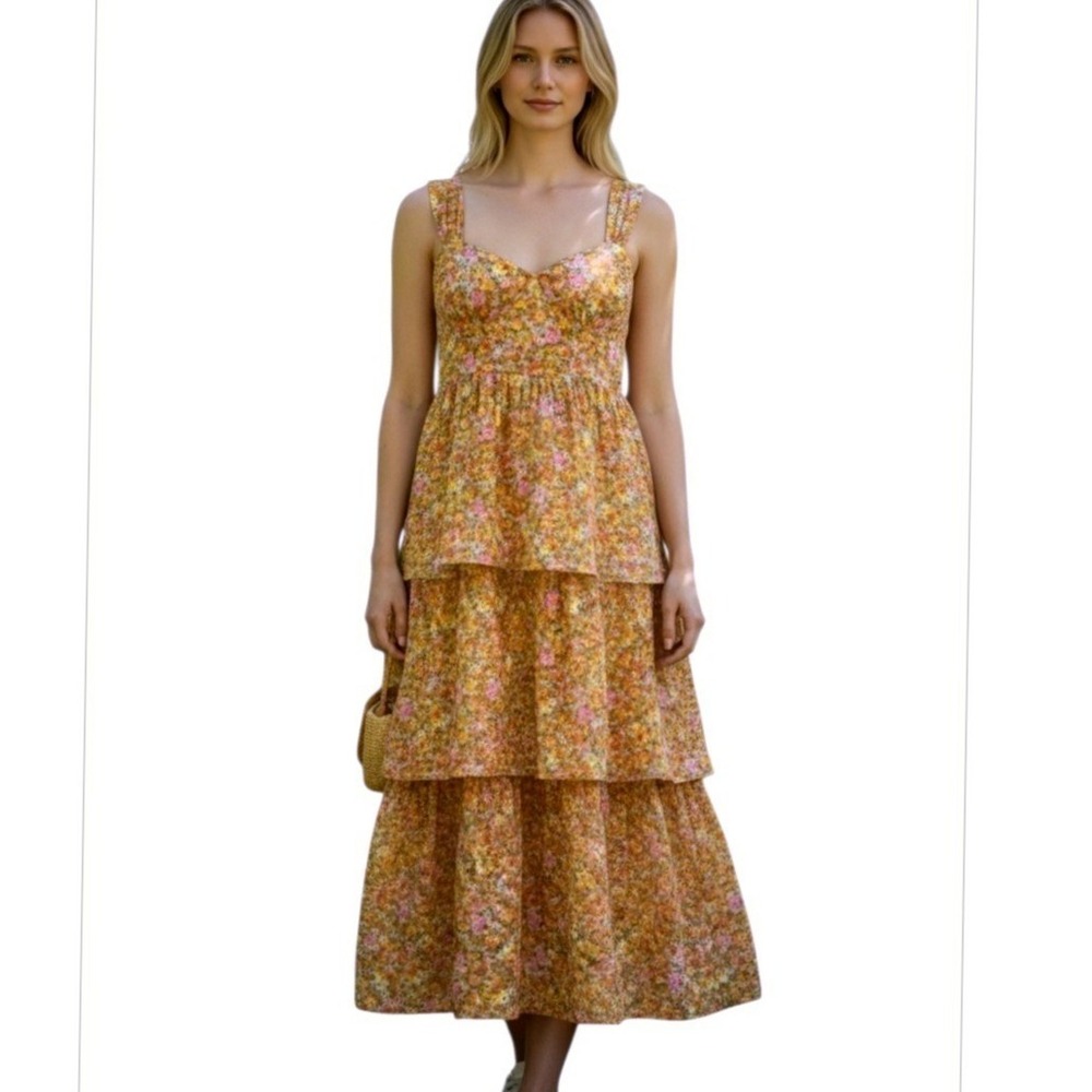 Whimsical Fairygrunge Womens size Medium‎ Babydoll Milkmaid Bustier Tiered Dress